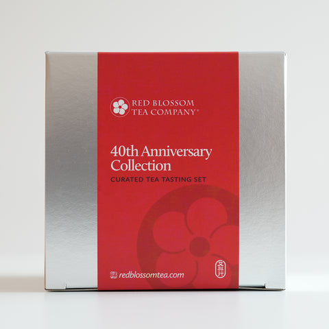 A silver box with a red label reading “40th Anniversary Collection”
