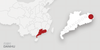 A map of China highlighting Guangdong province. There is a red dot on Danhu