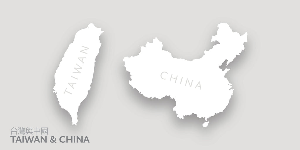 Maps of Taiwan and China.
