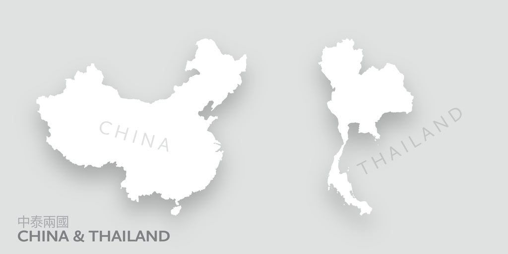 Maps of China and Thailand