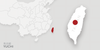 A map of Taiwan. There is a red dot on Yuchi
