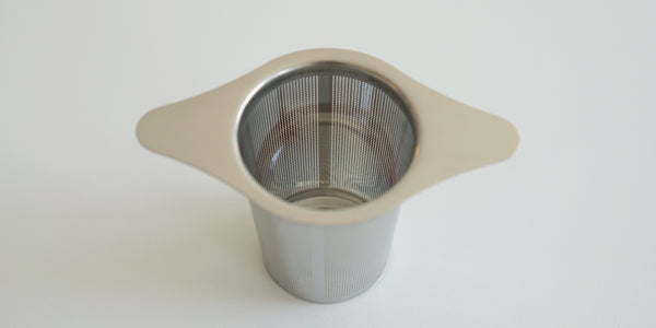 Top down view of a steel infuser.